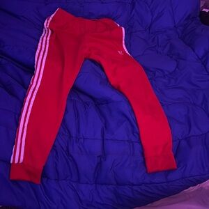 Red adidas pants